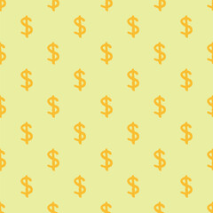 Seamless pattern with dollar currency symbol for decorative print, wrapping paper, greeting cards, wallpaper and fabric
