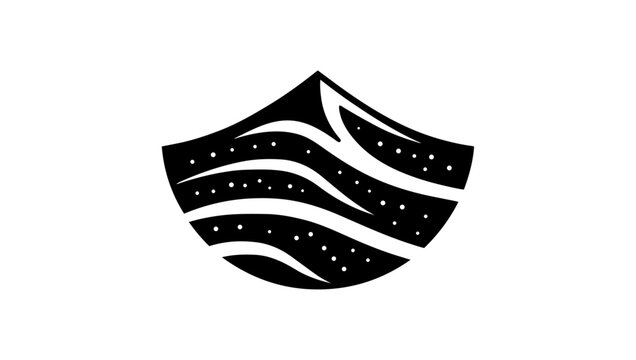 sand logo icon vector logo in black and white colour, vector, illustration, icon, design, round, set, meal, color, sign, painting, drawing, mountain, pubbles, moon, sun
