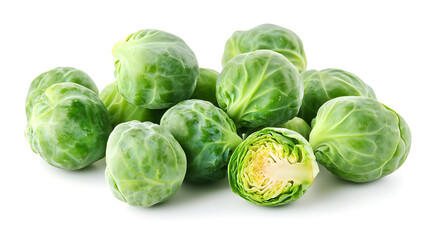 brussels sprouts on white background