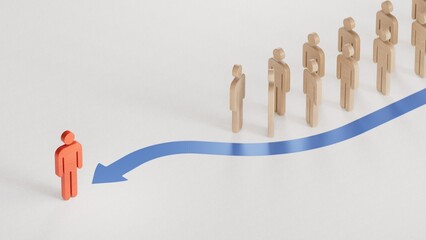 RED pawn passing 3D illustration. VIP pass concept.Leadership with business success concept.3D rendering on white background.