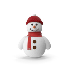 Cartoon Snowman isolated on transparent background