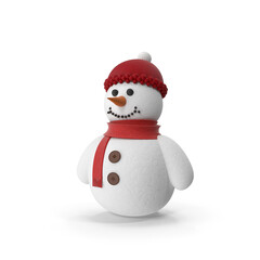 Cartoon Snowman isolated on transparent background