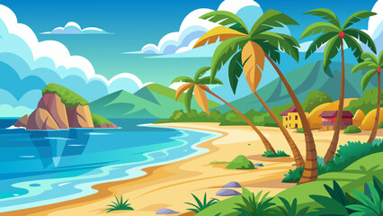 Obraz premium Tropical Beach Paradise. Idyllic Island Getaway