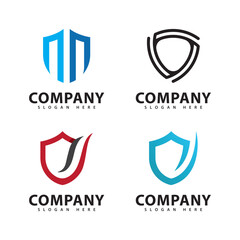 Simple Modern Shield Logo Template Illustration Design