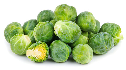 Fototapeta premium brussels sprouts on white background