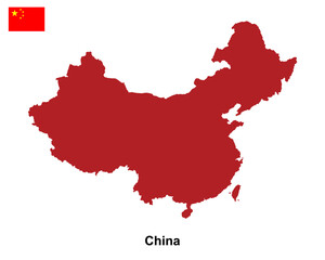 Naklejka premium China country map vector isolated on transparent background