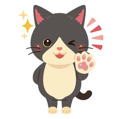 グッドサインを出す猫のキャラクターイラスト