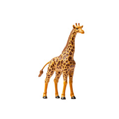 Obraz premium Adorable Plastic Giraffe Toy Isolated on Transparent Background