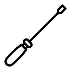 Screwdriver Icon in Outline Style. Line Art