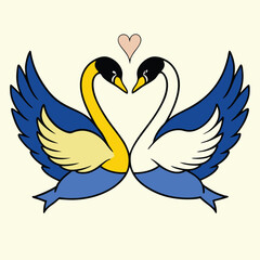 Two Swans Forming a Heart A Symbol of Love and Loyalty