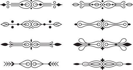 Elegant vector borders and dividers decorative ornaments for graphic design and artistic composition