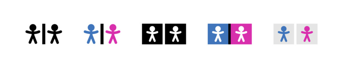 People icon set. Human icon in vector design style. Man and woman sign. Pair graphic symbol.