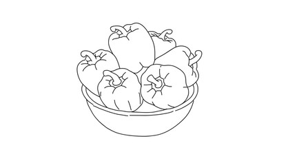 Tropical paprica Monoline Illustration – Minimal Hand-Drawn Line Art