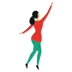 Woman Reaching Upward A Vector Illustration