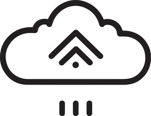 Obraz premium cloud download linear icon black vector illustration