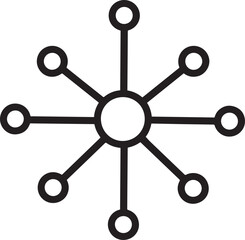 network linear icon black vector illustration