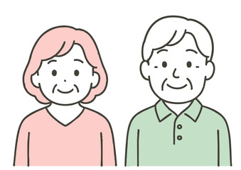 笑顔のシニア夫婦のイラスト