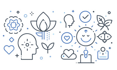 mental wellness icon set vector