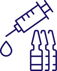 Linear Picture of Syringe for Graphics, Concept, Apps