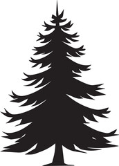 Obraz premium flat pine tree logo, simple clean, black, vector illustration