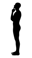 thinking man silhouette white background