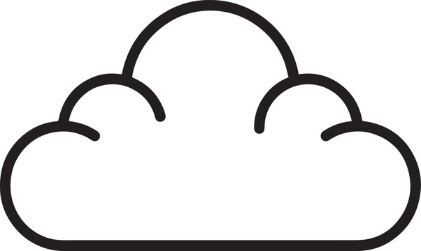 cloud icon, white background simple, flat design, 2d, isotype, monoline, clean lines, icon, vector, svg icon black vector illustration