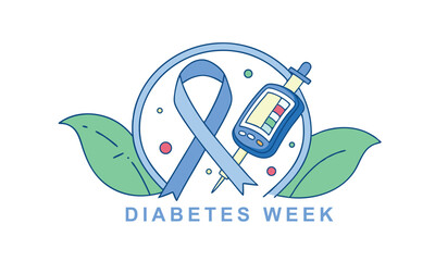Diabetes Week. Diabetes concept illustration background.