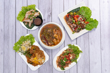 Tom Yum Chicken with young tamarind leaves, spicy and sour