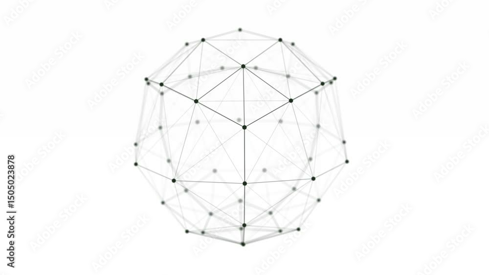 Poster futuristic sphere from particle grid. global network connection structure. big data visualization. 3
