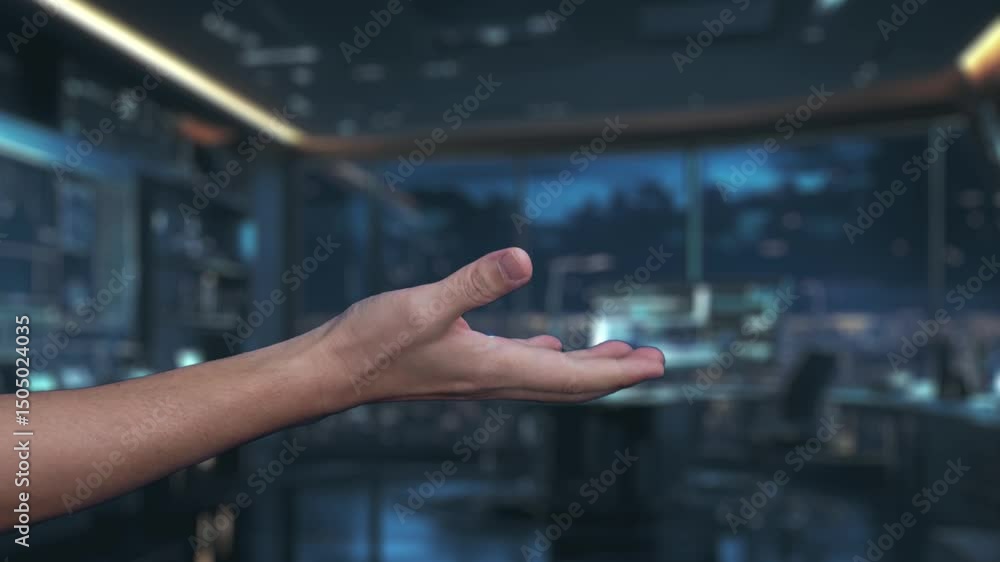 Poster a hand extends towards a glowing digital checkmark, signifying success and validation. the scene is 