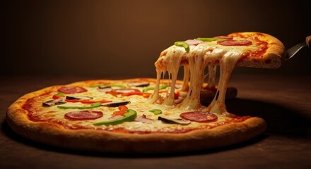 Delicious Pizza Slice: A Melted Cheese Symphony