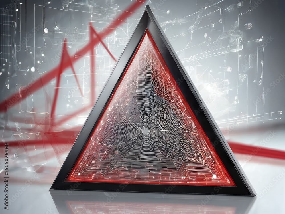 Poster abstract triangular technology design red and black futuristic background