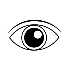 Human eye symbol in flat design.