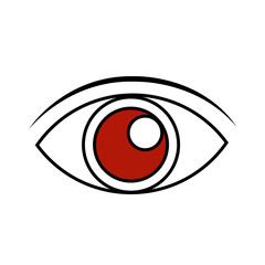 Human eye symbol in flat design.