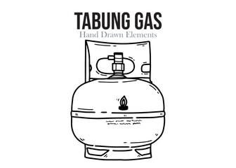 hand drawn illustration of gas cylinder
