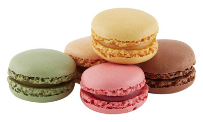 Macarons cut out isolated transparent background