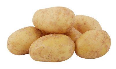 pile of fresh potatoes cut out isolated transparent background