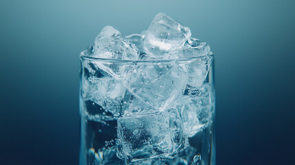 Obraz premium 氷の輝きと冷たい一杯