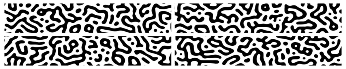 Turing background set black white abstract style. Nature texture. Ethnic, science, biology, chemistry, biotechnology wallpaper. Vector Eps 10 eps