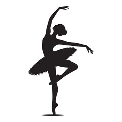 Fototapeta premium Ballerina in Seated Pose Silhouette