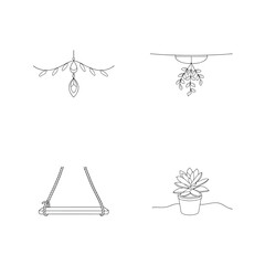 Delicate line art illustrations featuring floral and natural elements perfect for design and decor