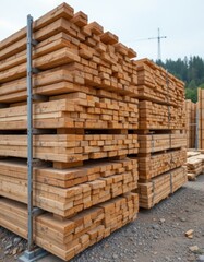 Stacked Lumber for Construction