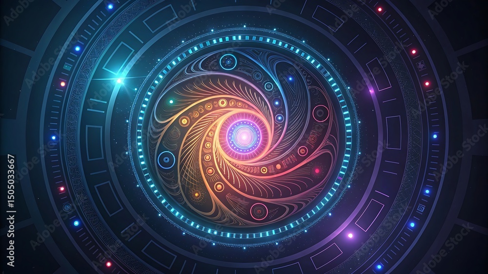 Poster abstract circular design gemini api gen-lang-client-0847638545 inspired swirl mandala