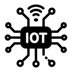 Filled style icon showing smart iot technology 
