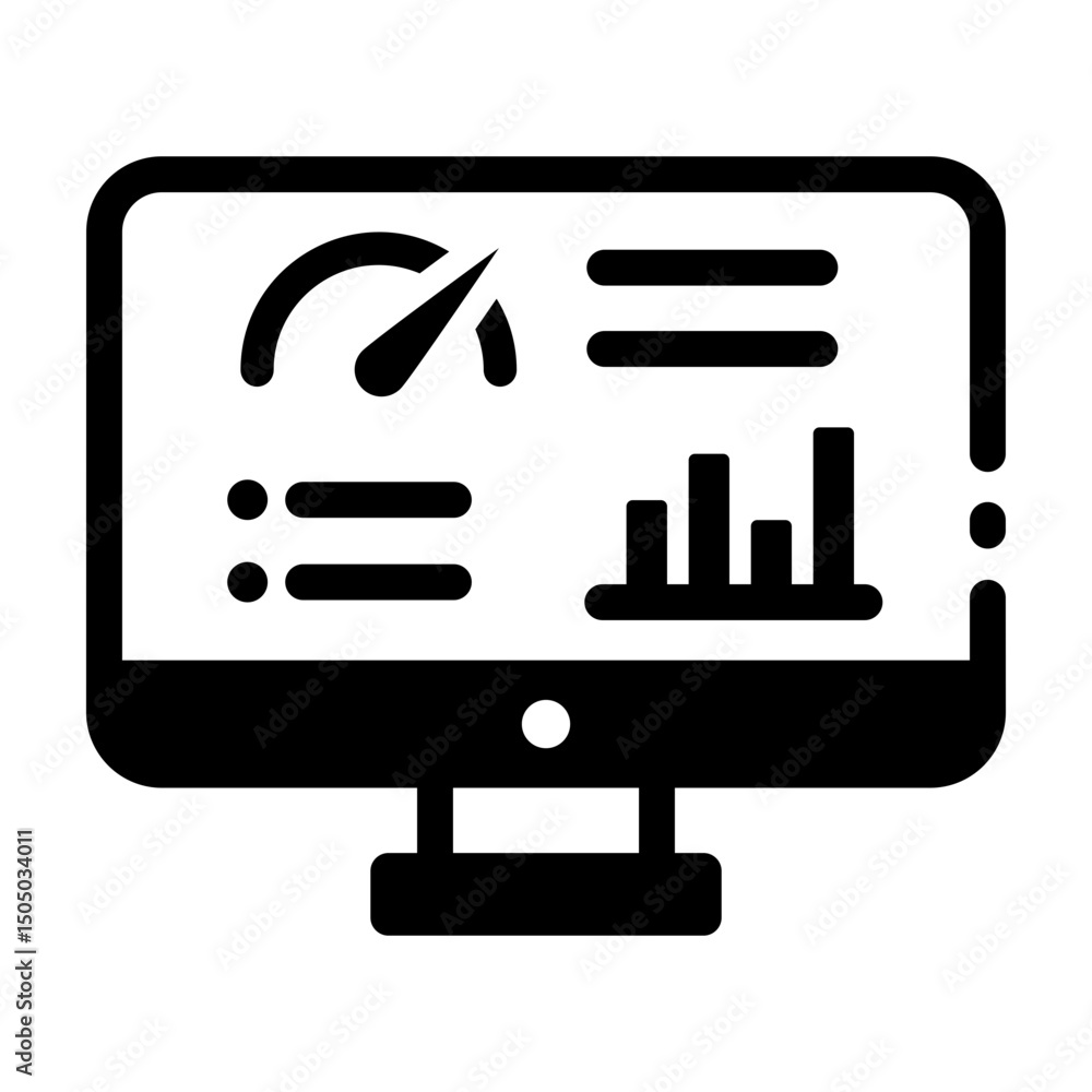 Wall mural an icon of business dashboard designed in glyph style an icon of business dashboard designed in glyp