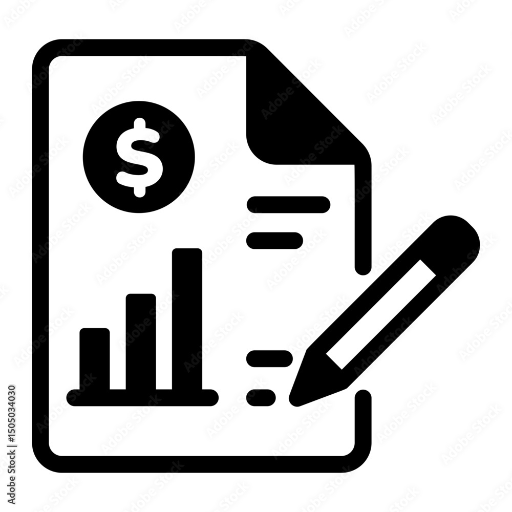 Canvas Prints filled style icon of revenue report chart
