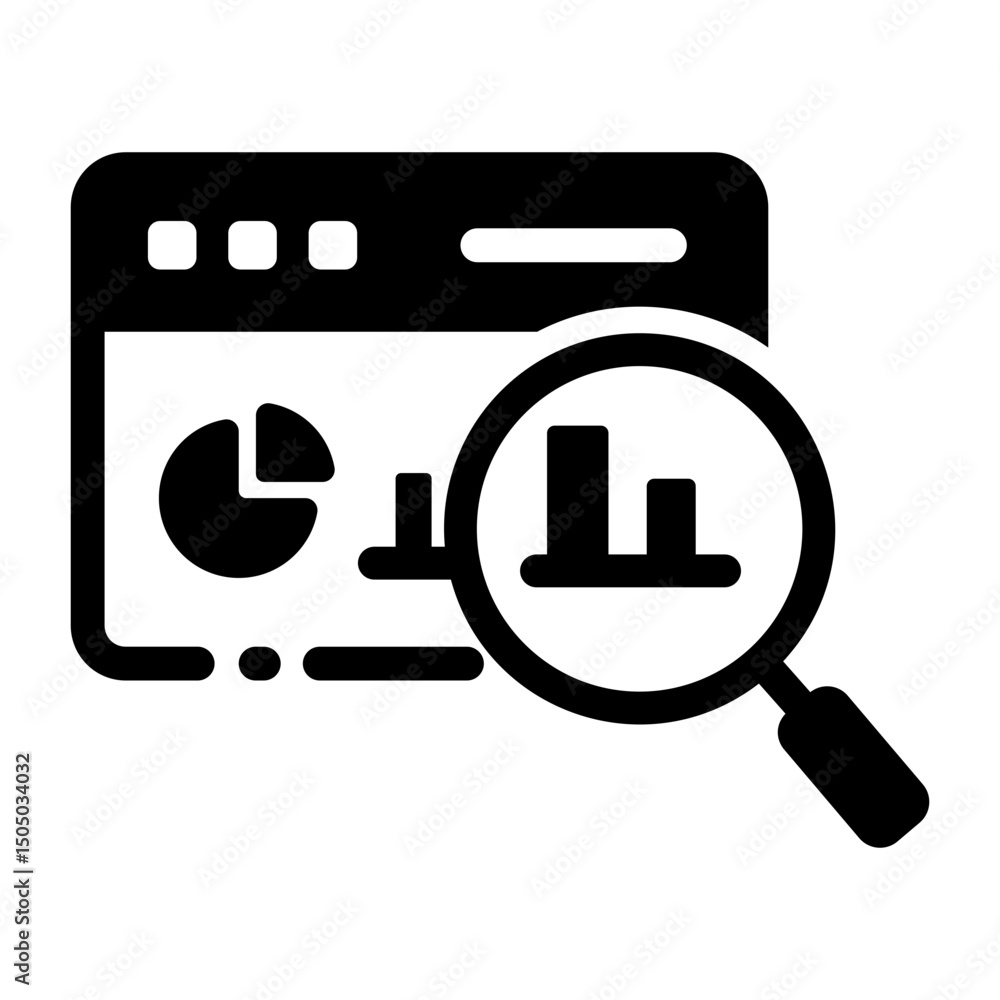 Canvas Prints a glyph style icon of data analysis