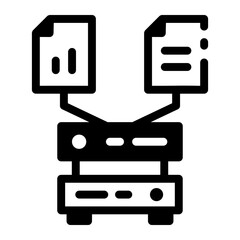 Solid style icon representing data collection process
