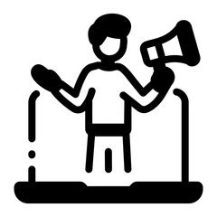 A solid icon showing digital marketing techniques
