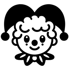 Funny clown portrait silhouette